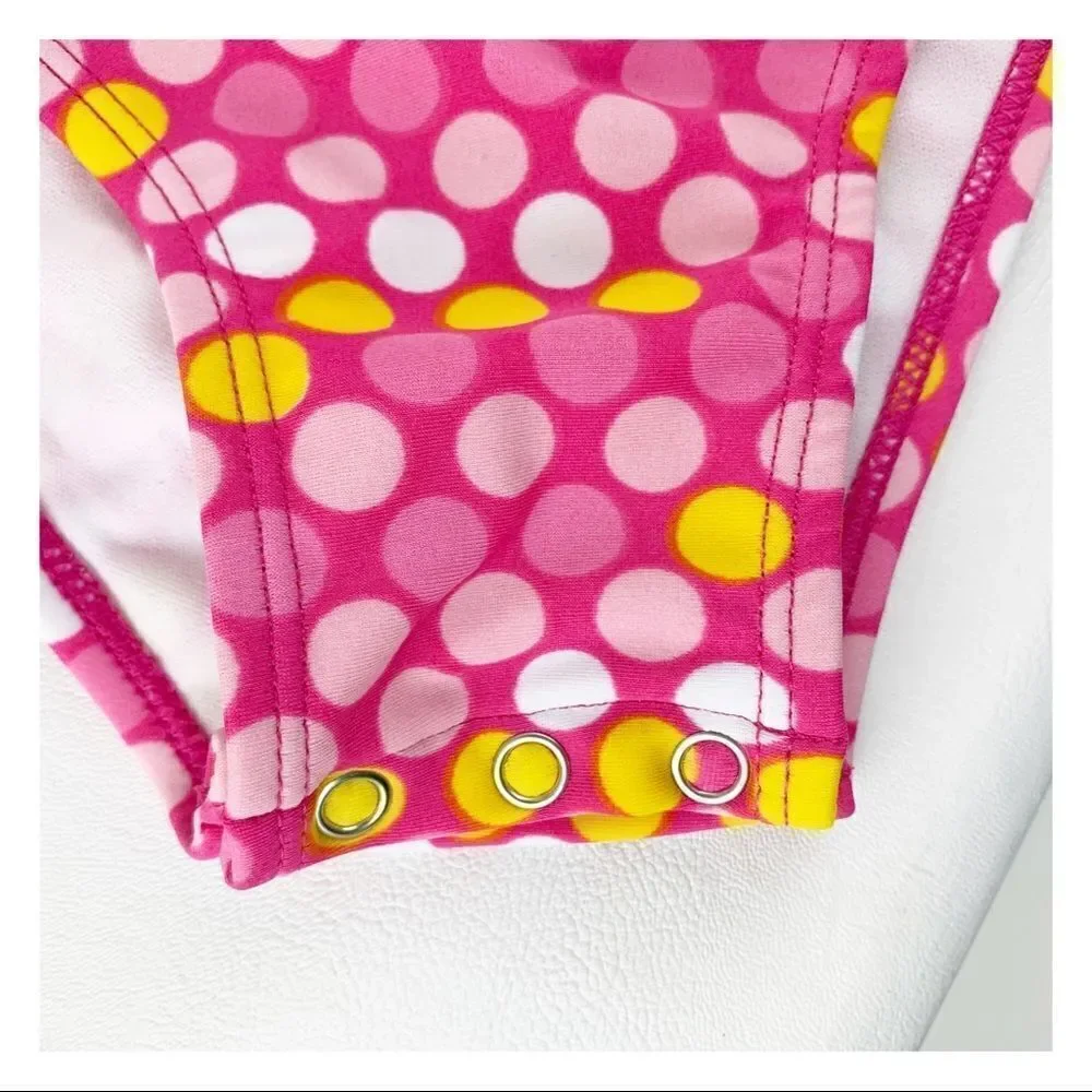 Baby Girl One-Piece Pink Spotted Bathing Suit‎